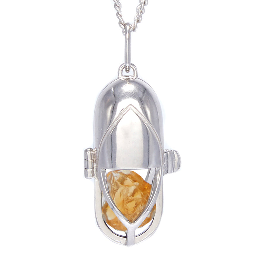 Capsule Crystal Pendant | Sterling Silver