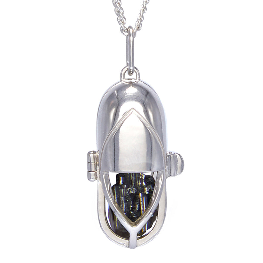 Capsule Crystal Pendant | Sterling Silver